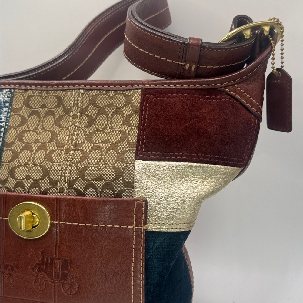 Coach Bleeker Holiday Patchwork Duffle Bag - Picture 7 of 17